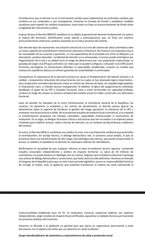 Carta Exministros de Salud 2