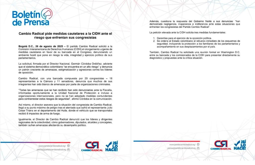 comunicado cambio radical
