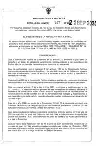 La resolución emitida por el Gobierno Nacional. 