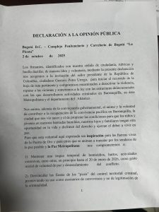 Comunicado de Los Costenos y Los Pepes 1