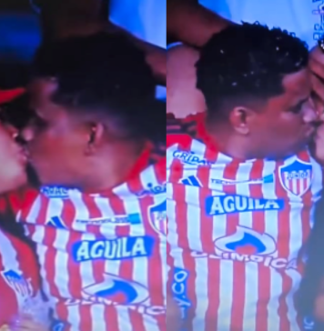¿Amor multiple o simple ocurrencia Hincha del Junior asiste con dos mujeres y se vuelve tendencia